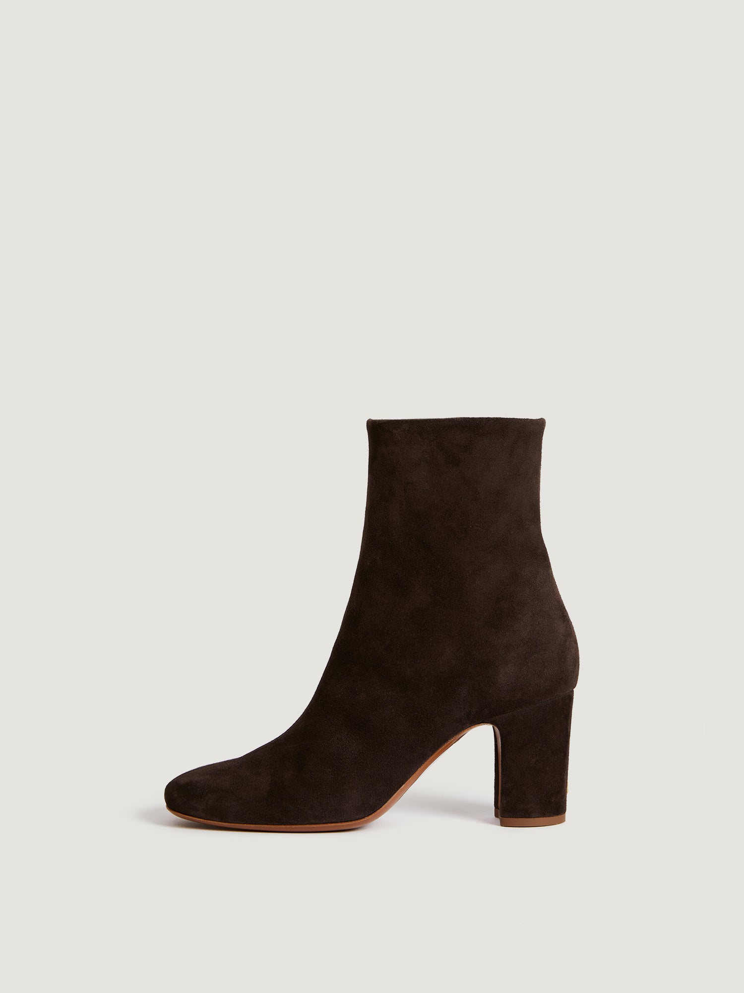 Leather boots in brown suede leather | Rouje • Rouje Paris