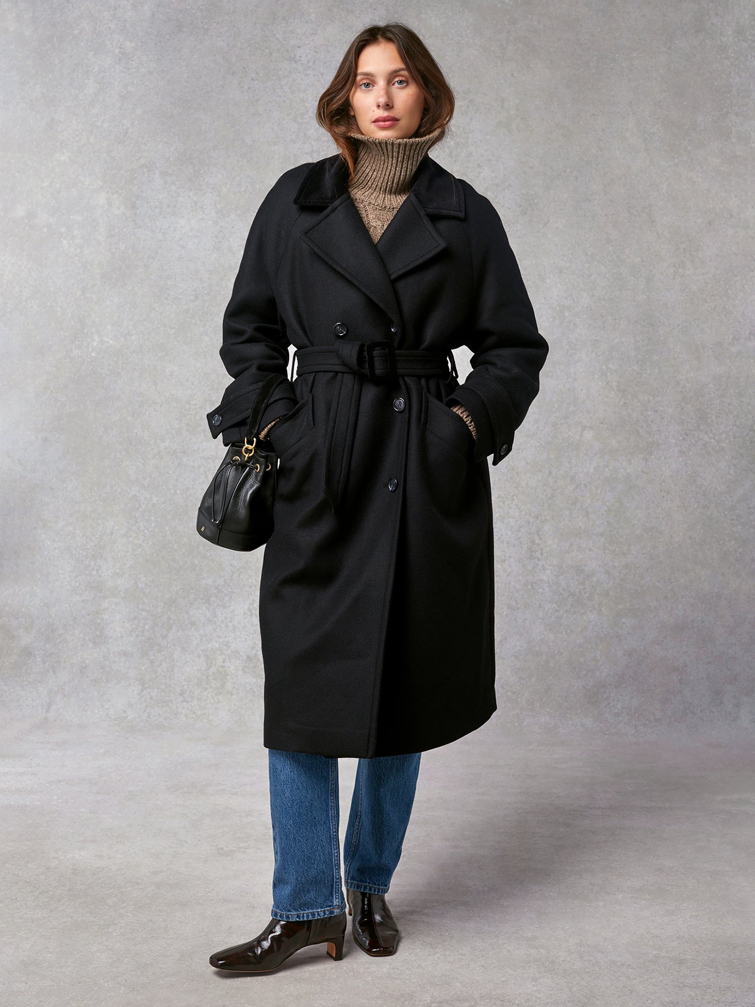 Oversized black hotsell wool coat