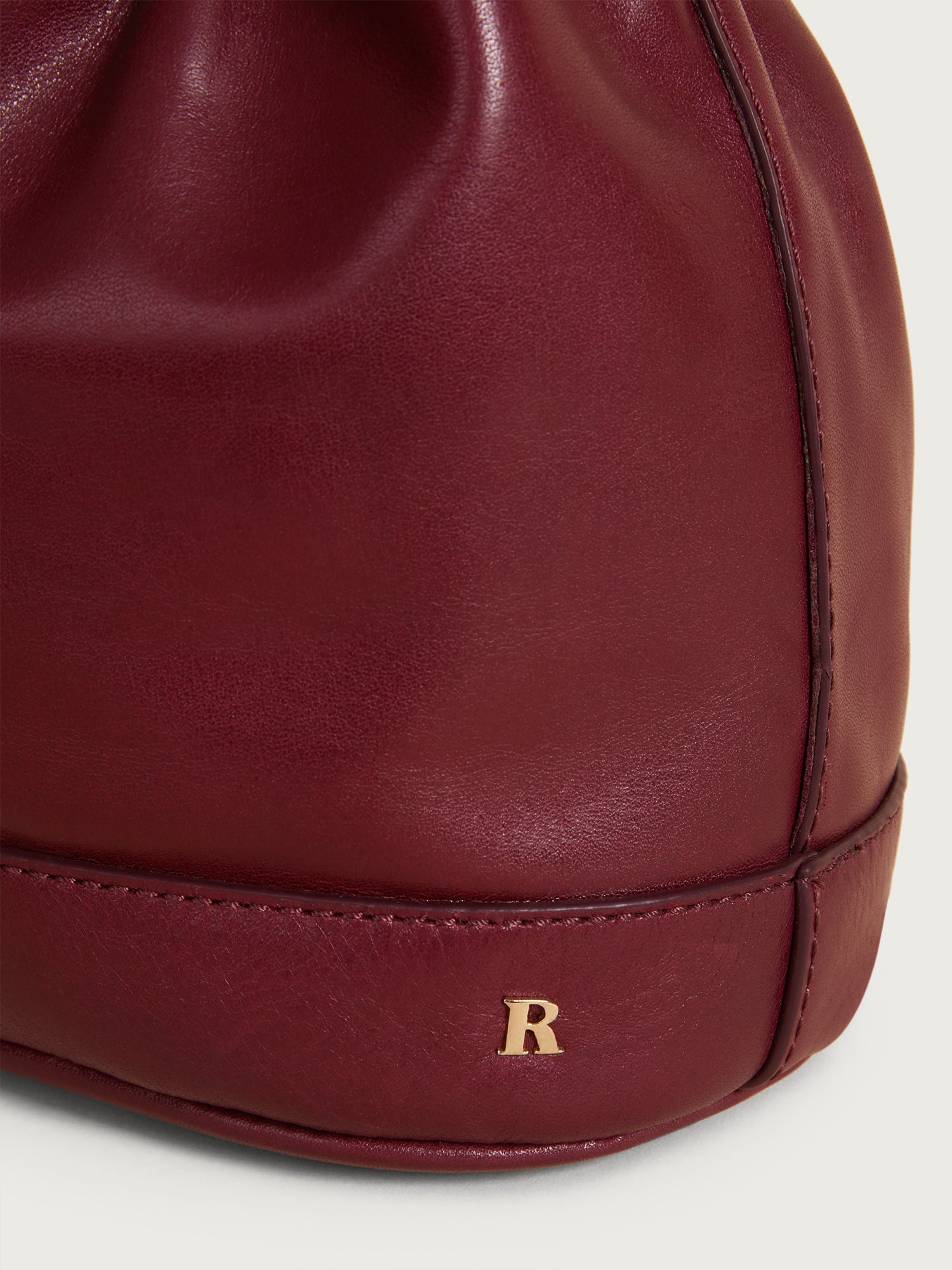 Burgundy leather bucket bag | Rouje • Rouje Paris