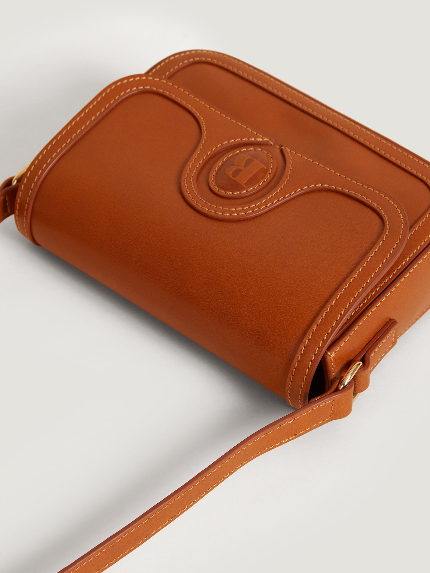 Mini shoulder bag in caramel leather Rouje Rouje Paris