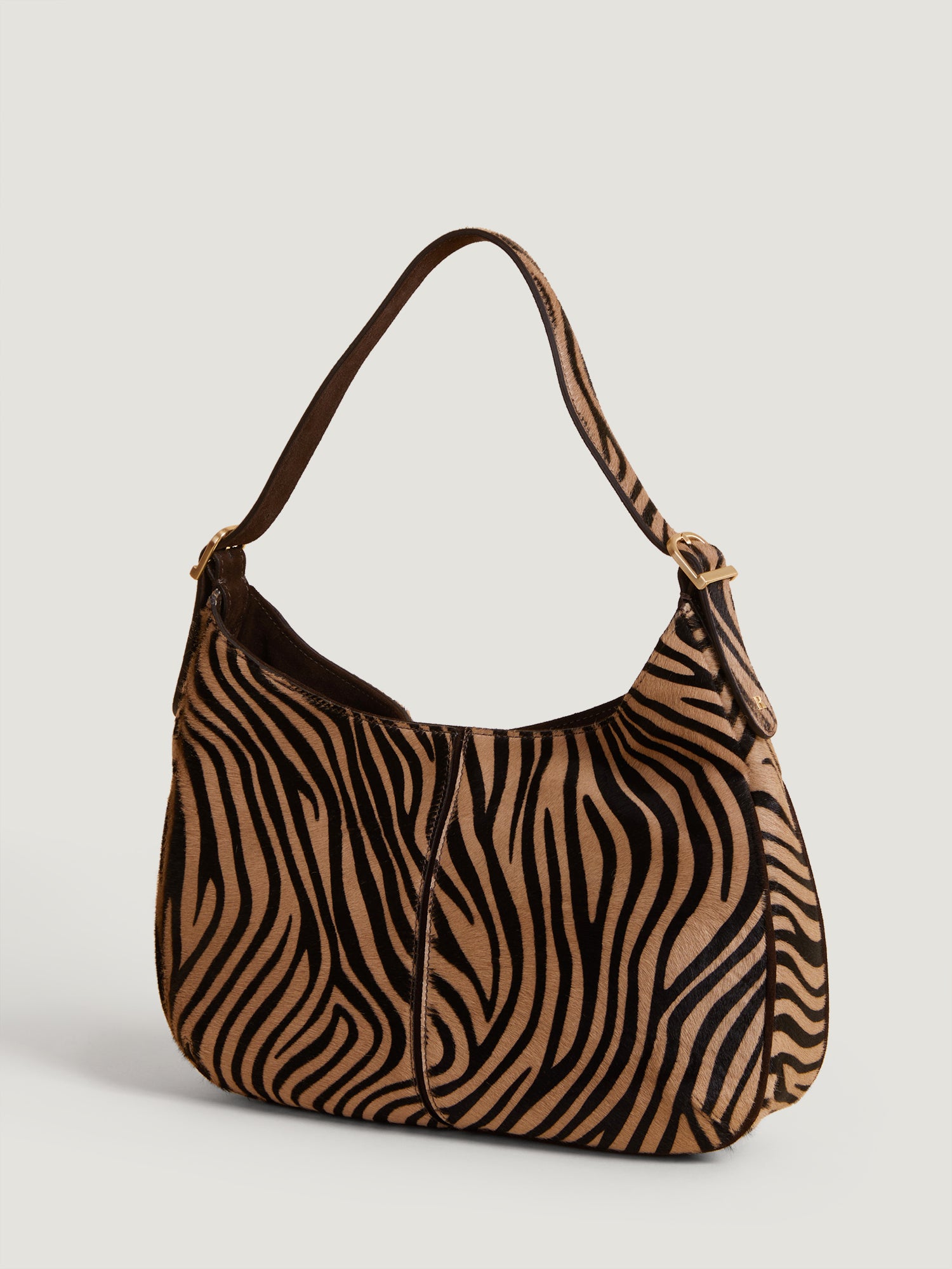 Large beige zebra bag in suede | Rouje • Rouje Paris