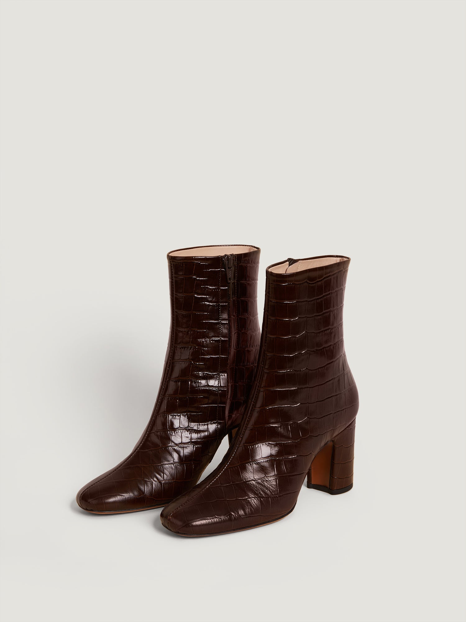 Brown croc booties on sale