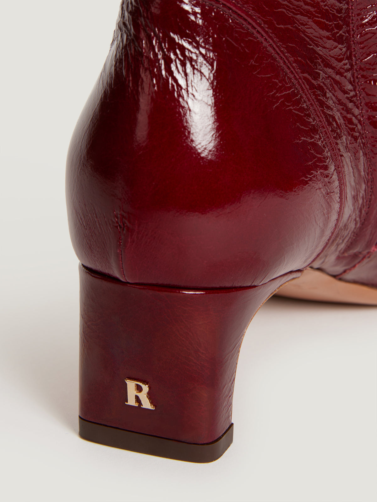 Burgundy patent leather ankle boots Rouje Rouje Paris