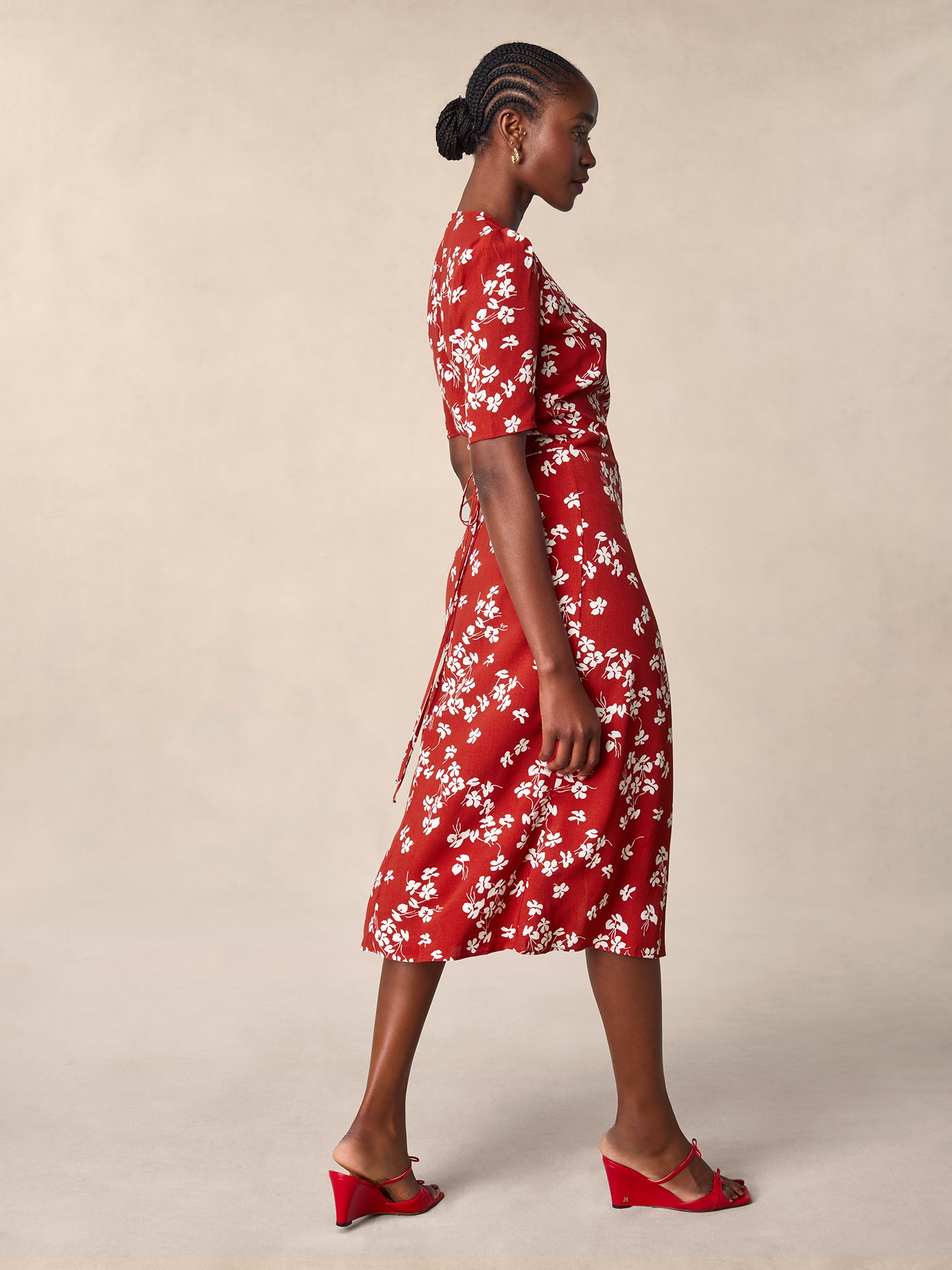 Red cherry printed wrap dress | Rouje • Rouje Paris