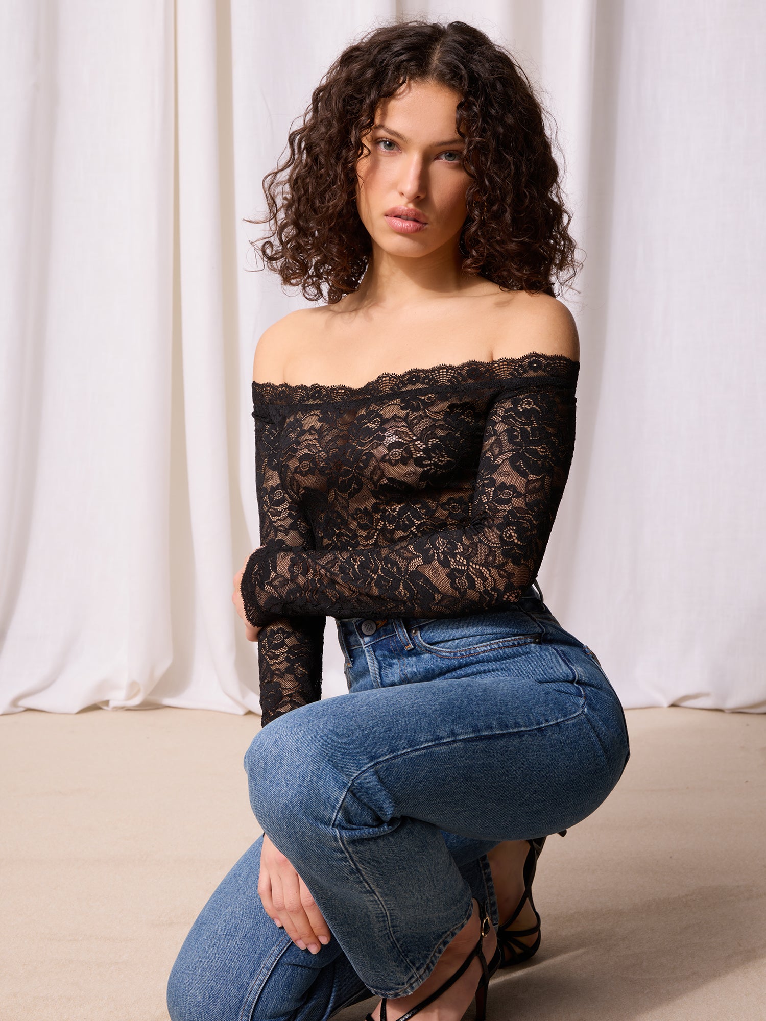 Stretch lace off-the-shoulder top | Rouje • Rouje Paris Stretch lace off-the-shoulder top | Rouje • Rouje Paris